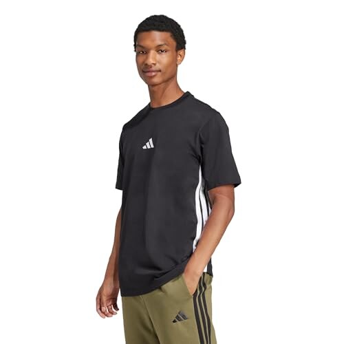 Adidas Essential T-Shirt Nero/Bianco Size S - immagine 4