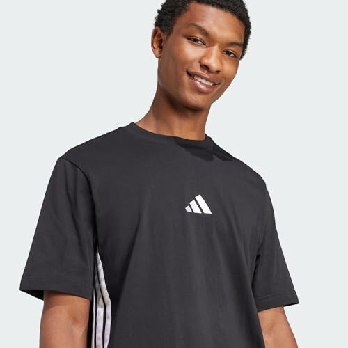 Adidas Essential T-Shirt Nero/Bianco Size S - immagine 7