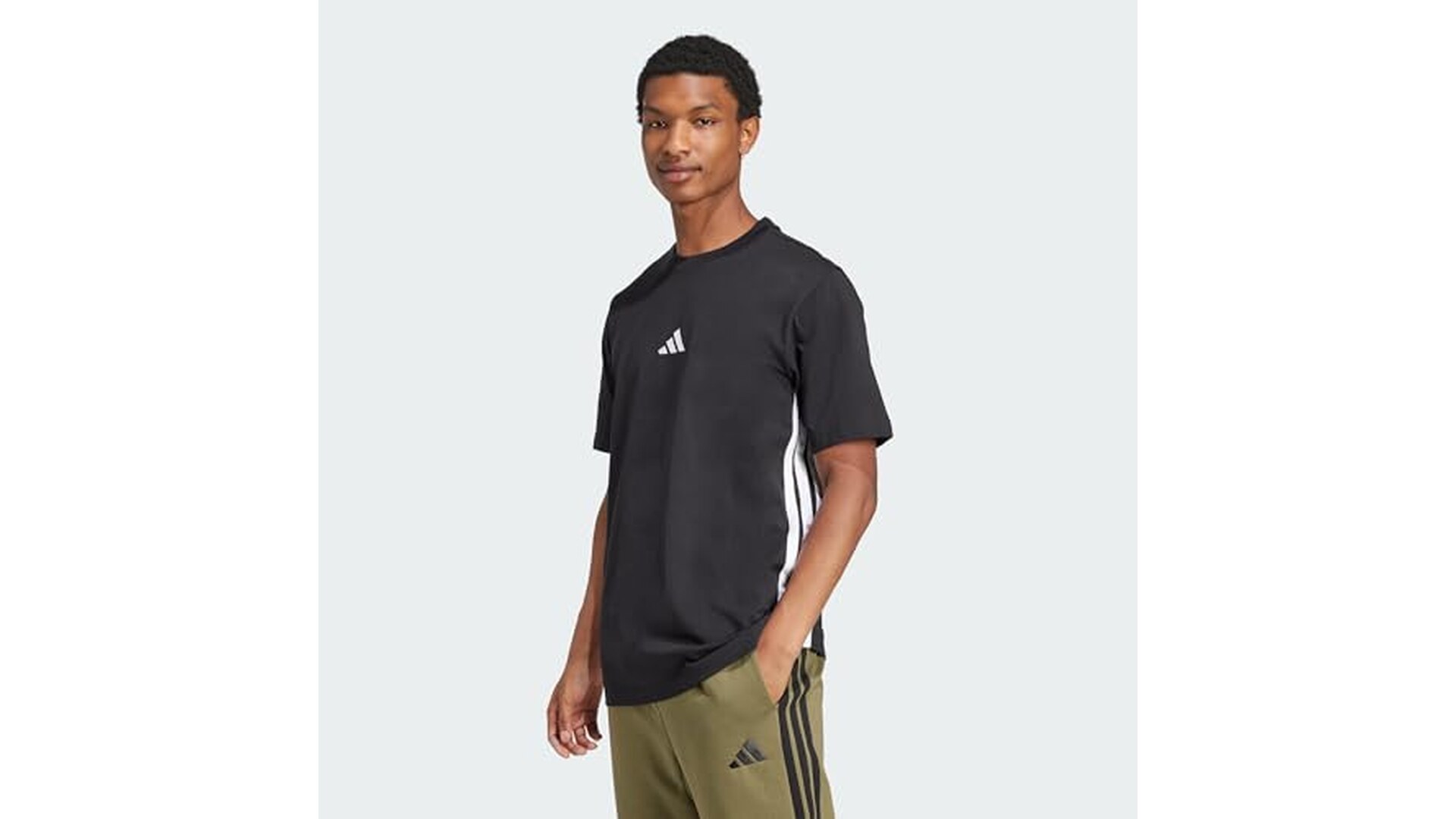 Adidas Essential T-Shirt Nero/Bianco Size S