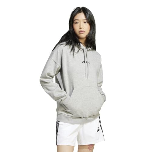 Adidas Essentials Fleece Hoodie Grigio Medio XL - immagine 2