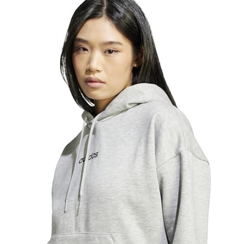 Adidas Essentials Fleece Hoodie Grigio Medio XL - immagine 3