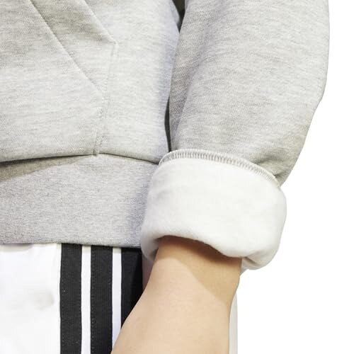 Adidas Essentials Fleece Hoodie Grigio Medio XL - immagine 4