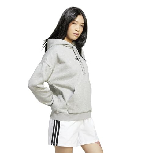 Adidas Essentials Fleece Hoodie Grigio Medio XL - immagine 5