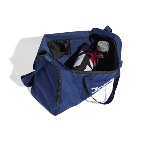 Adidas Essentials Linear Duffel Bag Blu Scuro e Bianco M - immagine 3