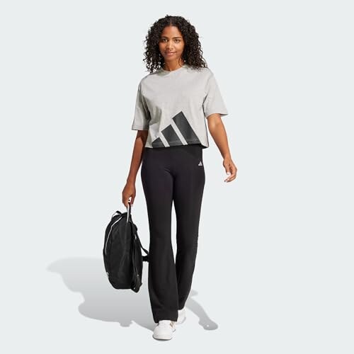 Adidas T-Shirt Donna Essentials Grigio M - immagine 7