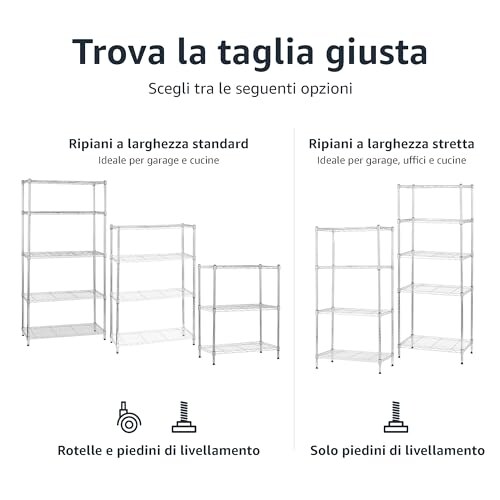 Amazon Basics Scaffaliera 5 Ripiani Regolabili - immagine 3