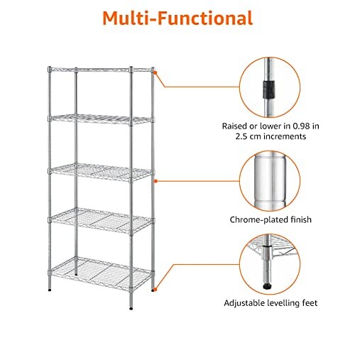 Amazon Basics Scaffaliera 5 Ripiani Regolabili - immagine 4