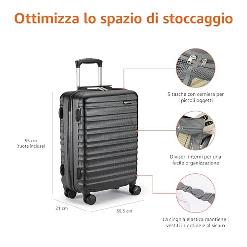 Amazon Basics Trolley Rigido Bagaglio a Mano - immagine 2