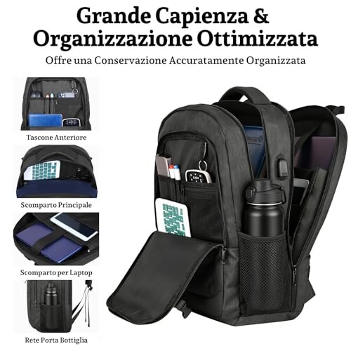 ANNMOR Zaino Porta PC con USB - immagine 2