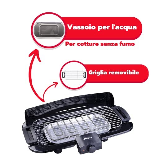 Ardes Barbecue Elettrico Senza Fumo 2000W - immagine 1
