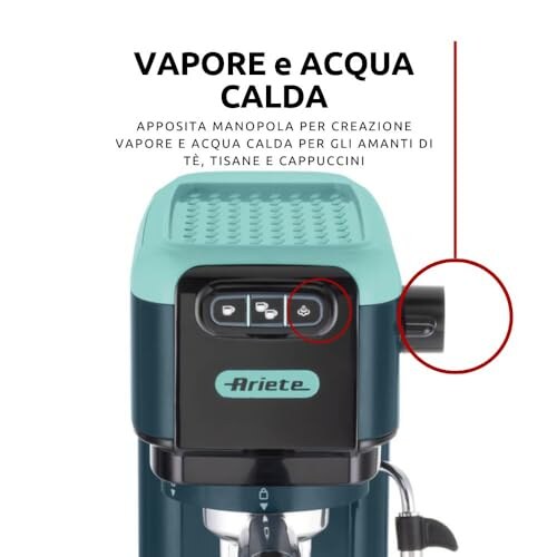 Ariete 1399 Macchina Caffè Espresso Light Aquamarine - immagine 2
