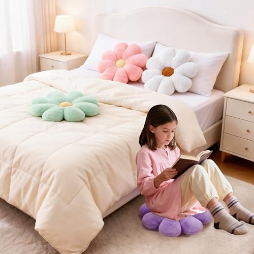 Aryan Cuscino Decorativo con Fiori Rosa 38cm - immagine 2