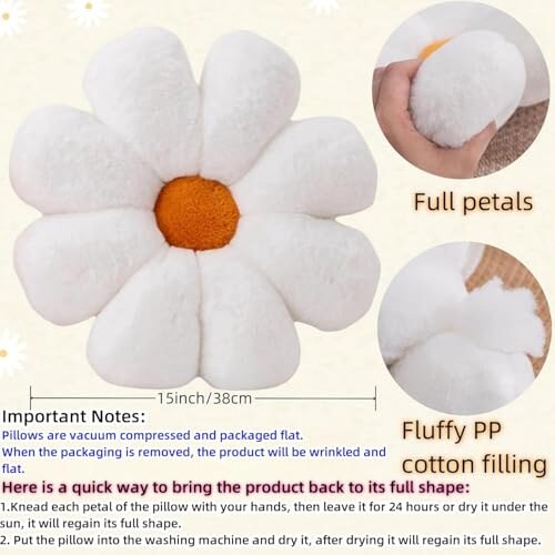 Aryan Cuscino Decorativo con Fiori Rosa 38cm - immagine 5