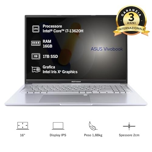 ASUS Vivobook 16" i7-13620H, 16GB RAM, 1TB SSD - immagine 1