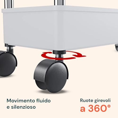 Avilia Carrello Cucina Slim Bianco 4 Ripiani - immagine 3
