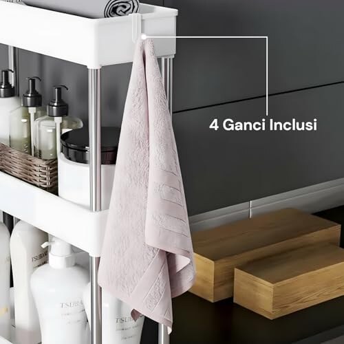 Avilia Carrello Cucina Slim Bianco 4 Ripiani - immagine 5