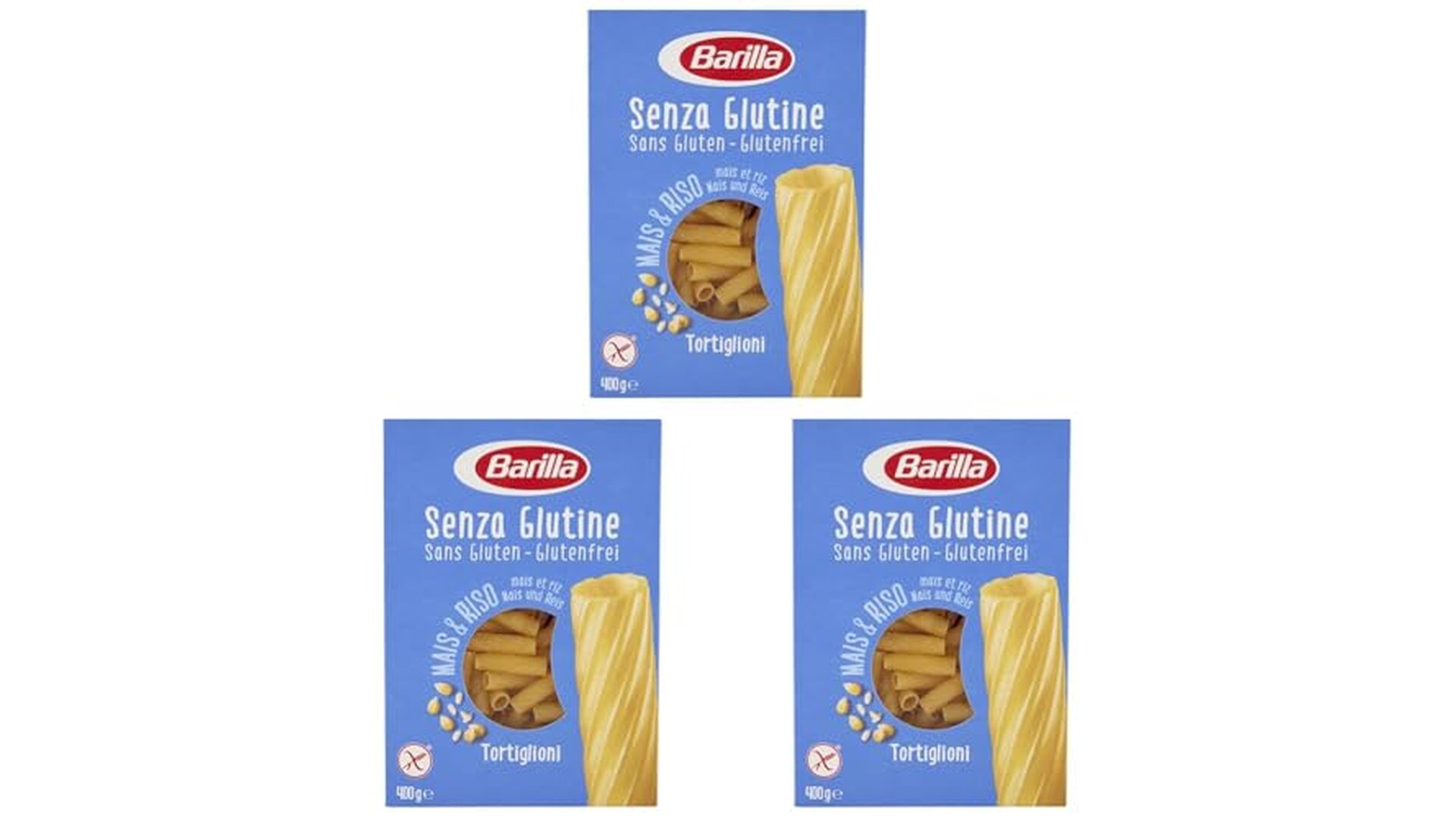 Barilla Tortiglioni Senza Glutine 400g Confezione da 3