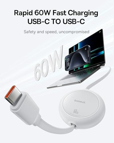 Baseus Cavo USB-C 60W PD 5A Retrattile - immagine 1