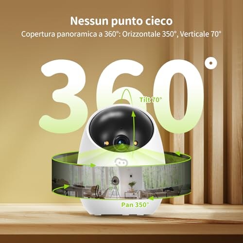 Beans View Telecamera Sicurezza 1080P 360° - immagine 5