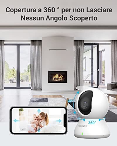 blurams Telecamera Wi-Fi 2K Interna con Rotazione 360° - immagine 4