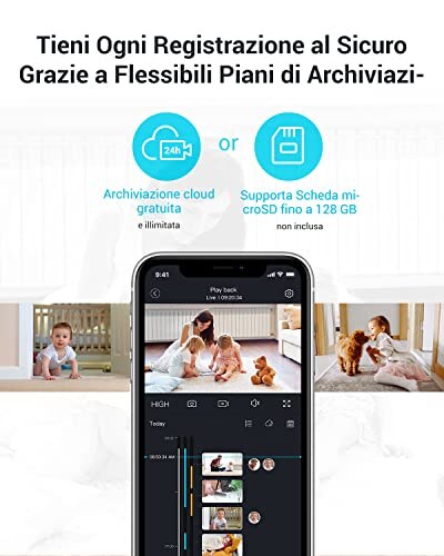 blurams Telecamera Wi-Fi 2K Interna con Rotazione 360° - immagine 7