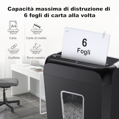 Bonsaii Distruggidocumenti 6 Fogli P-4 - immagine 1