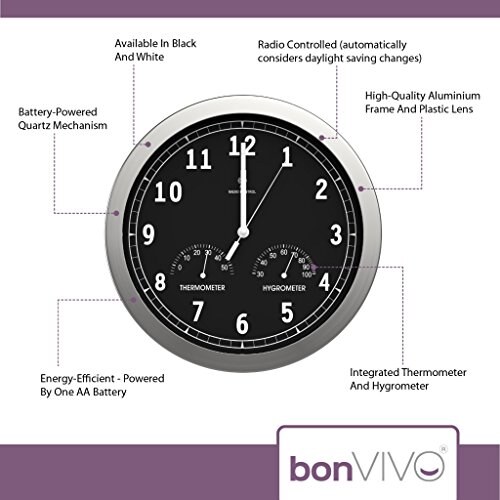 bonVIVO Orologio da Parete Radiocontrollato 30cm - immagine 3