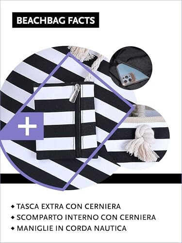 Borsa da Spiaggia DonDon Stile Marinaro - immagine 2