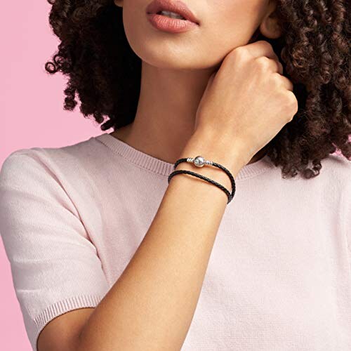 Bracciale Pandora Moments in Pelle e Argento - immagine 2