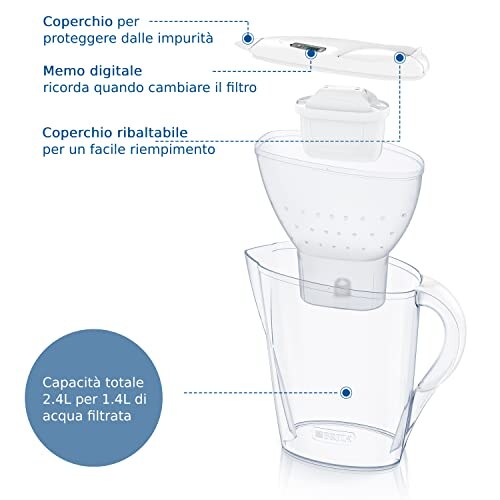 BRITA Caraffa Filtrante Marella con Filtro Pure Performance - immagine 2