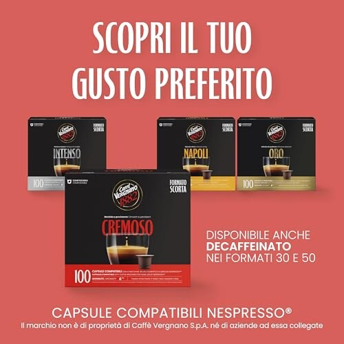 Caffè Vergnano 1882 Èspresso Cremoso, 100 Capsule - immagine 1