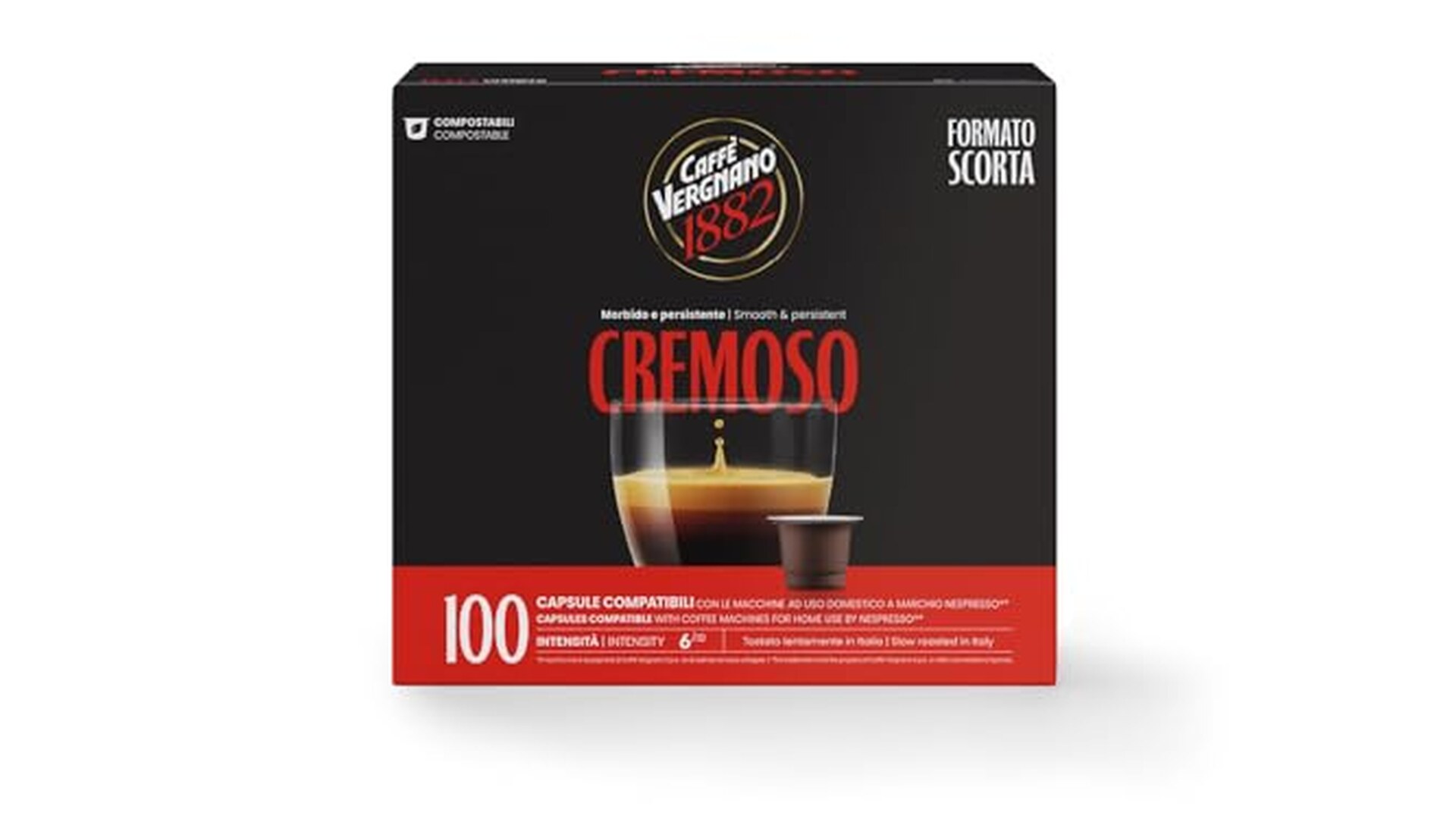 Caffè Vergnano 1882 Èspresso Cremoso, 100 Capsule