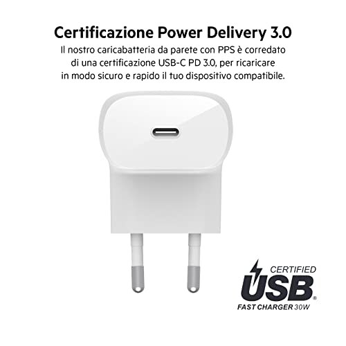 Caricabatteria USB-C 30W Belkin con Ricarica Rapida PD 3.0 - immagine 3