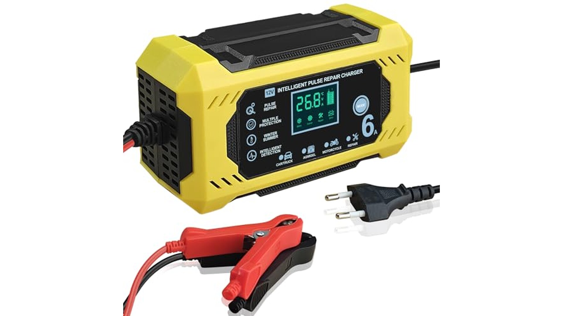 Caricabatterie Auto Intelligente 12V 6A FAFAMIYA