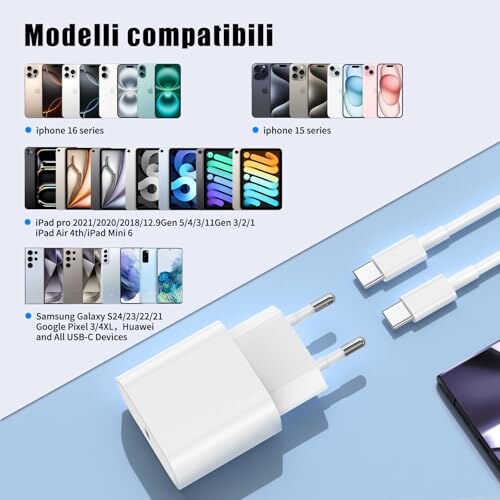 Caricatore 20W con Cavo USB-C per iPhone e iPad - immagine 6