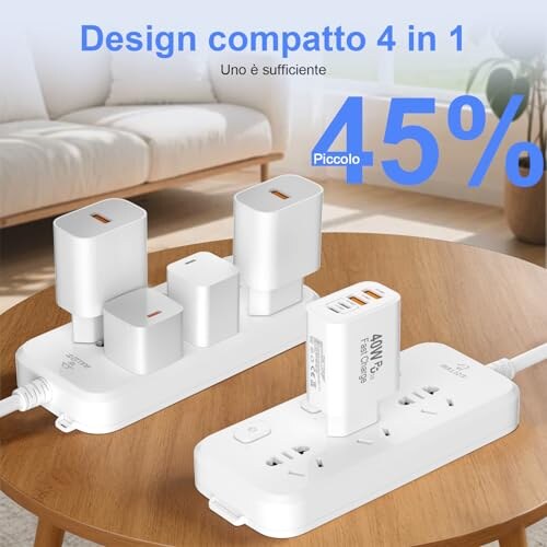 Caricatore USB-C BSTOEM 40W con 4 Porte - immagine 1