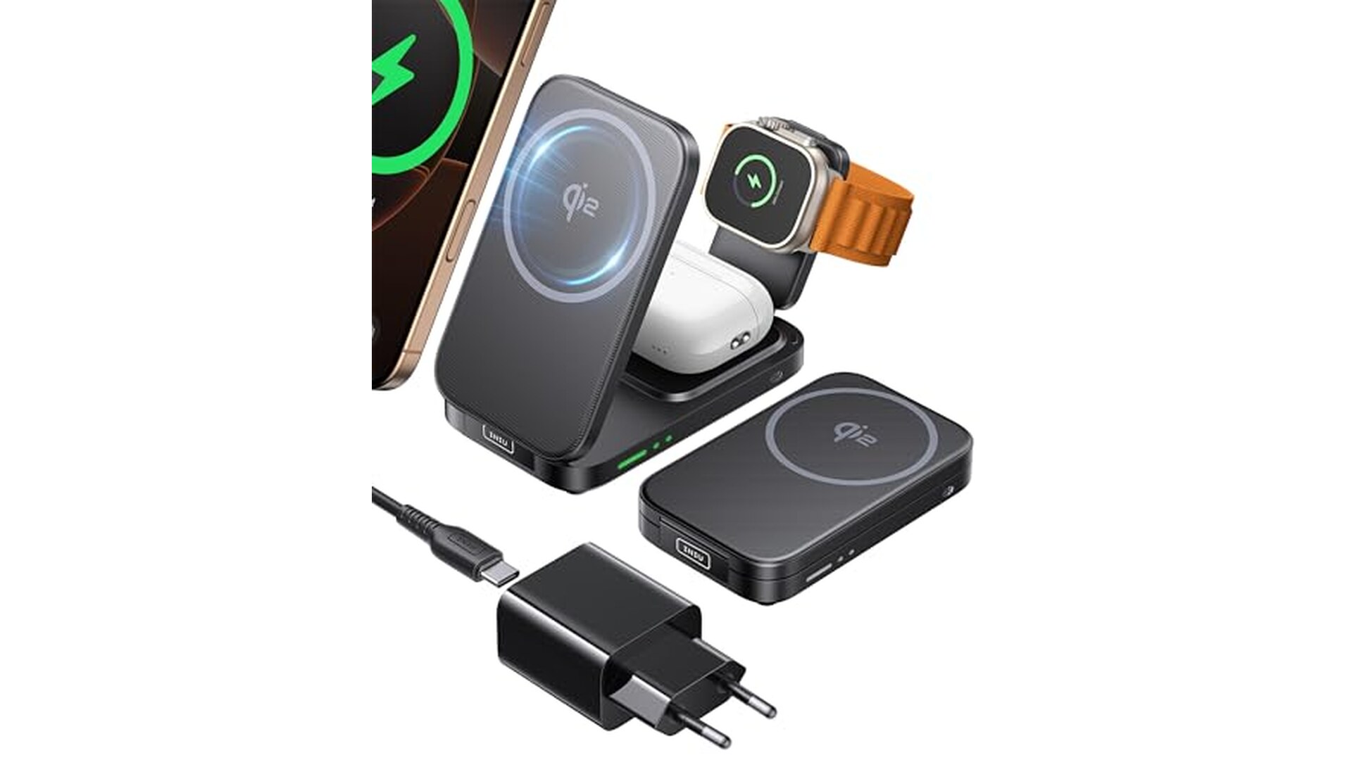 Caricatore Wireless 3 in 1 INIU 15W Certificato Qi