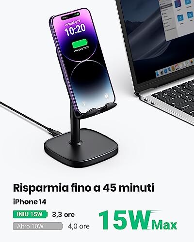 Caricatore Wireless INIU 15W per iPhone e Samsung - immagine 7