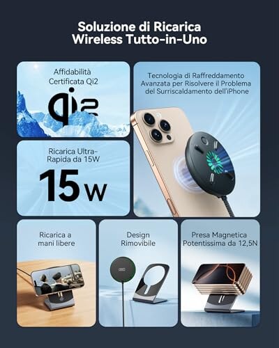 Caricatore Wireless INIU 2 in 1 15W per iPhone e AirPods - immagine 2