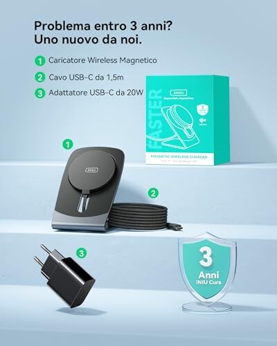Caricatore Wireless INIU 2 in 1 15W per iPhone e AirPods - immagine 6