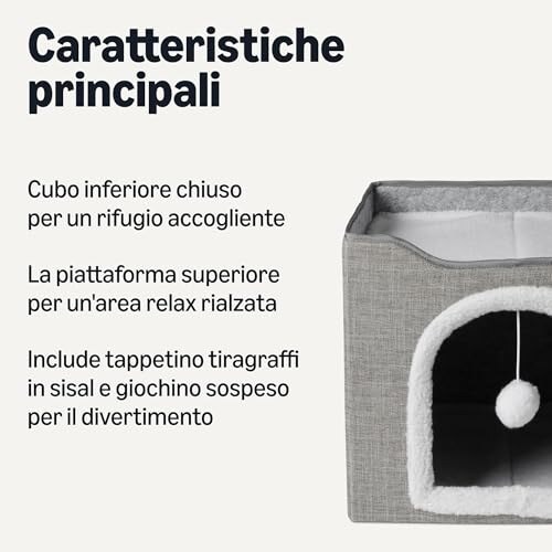 Casetta per Gatti Pieghevole Amazon Basics - immagine 1
