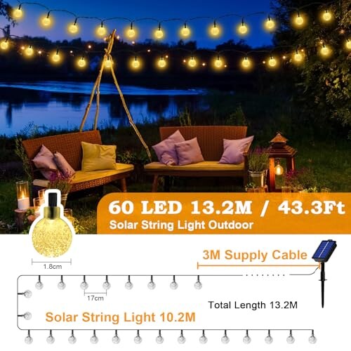 Catena Luminosa Solare 60 LED Realky - immagine 5