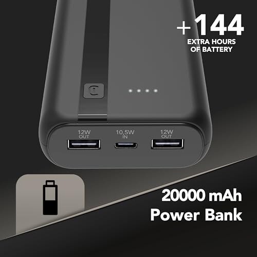 Cellularline Power Bank 20000mAh con LED Indicatori - immagine 2