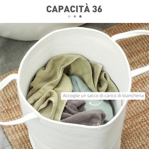 Cesto Portabiancheria Pieghevole HOMCOM 36L - immagine 3