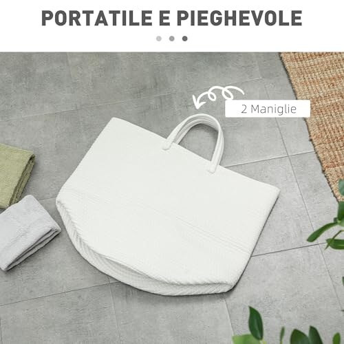 Cesto Portabiancheria Pieghevole HOMCOM 36L - immagine 4