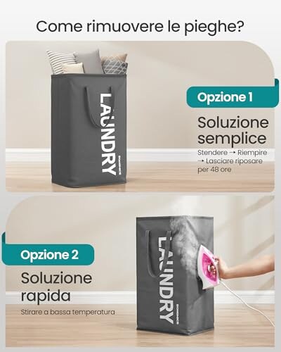 Cesto Portabiancheria Pieghevole SONGMICS 80L - immagine 5