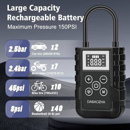 Compressore Aria Portatile 150PSI con LED - immagine 1