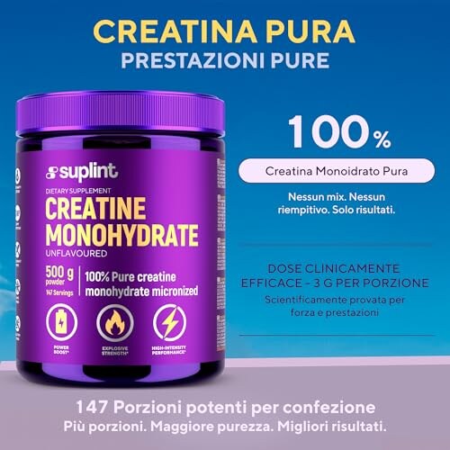 Creatina Monoidrato 500g 100% Pura Micronizzata - immagine 4