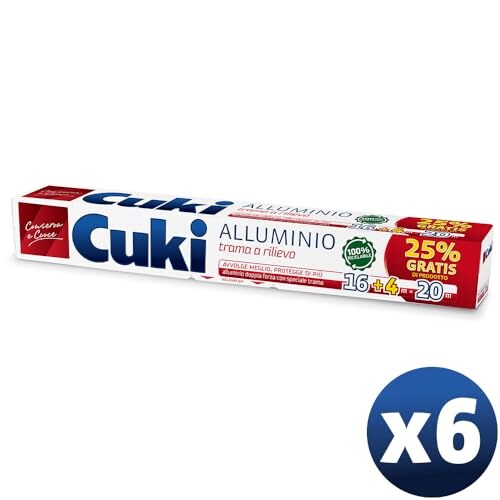 Cuki Alluminio 6 Confezioni con Trama a Rilievo - immagine 1
