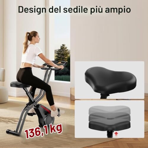 Cyclette Pieghevole UMAY 5-in-1 con Resistenza Magnetica - immagine 6